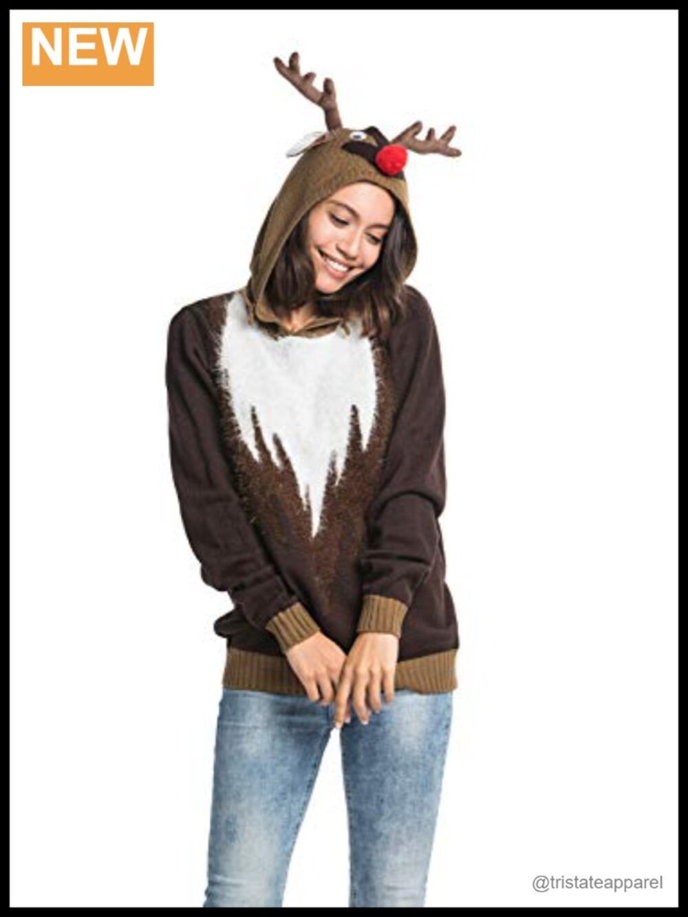 Ugly Christmas Hoodie Sweater Pullover Knit Acrylic Festive Party